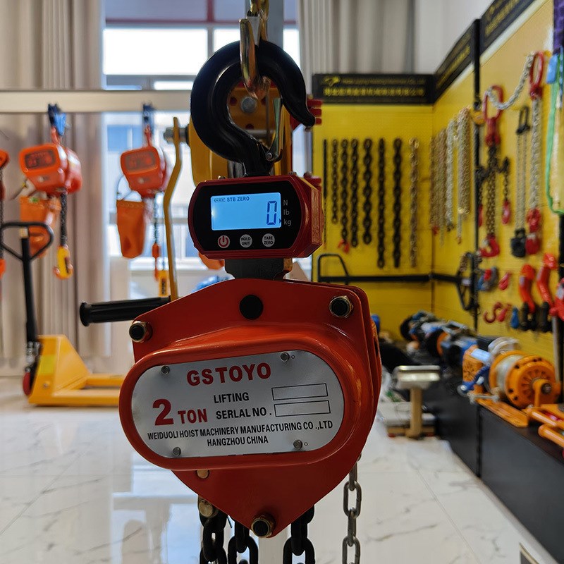 带称手拉葫芦可称重手拉葫芦电子称倒链HS链条葫芦1吨2t3T