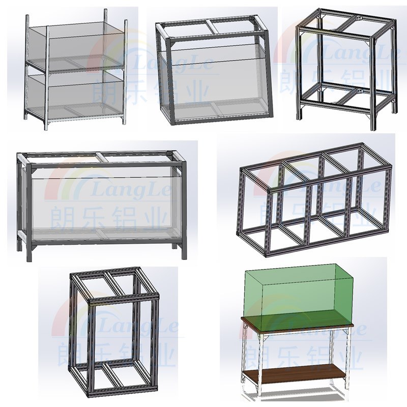 朗乐 铝合金鱼缸架 可定制 多层水族箱组缸系统 龟鱼缸铝合金架