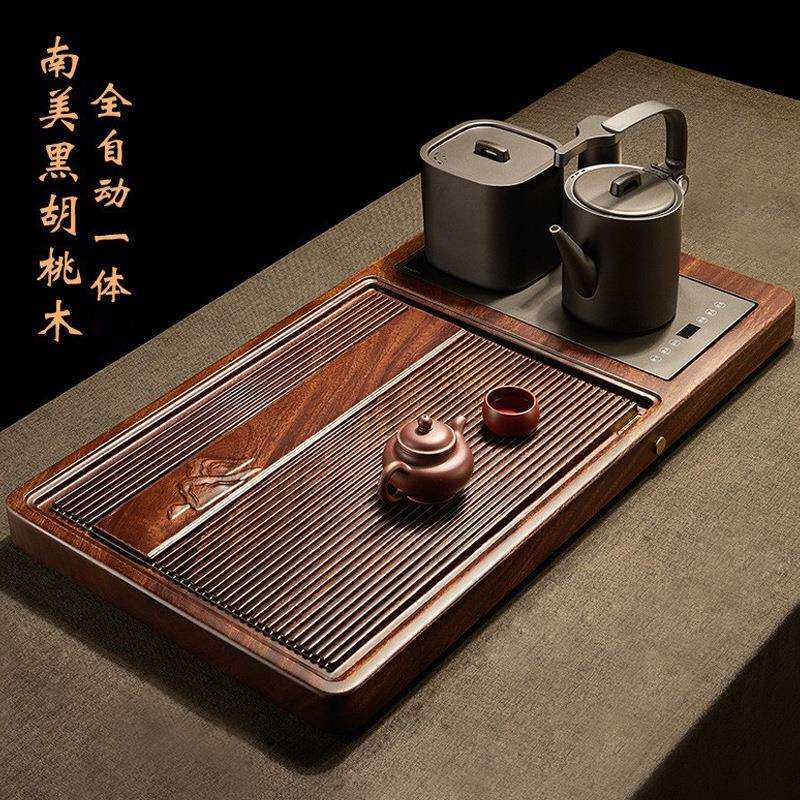 南美胡桃木茶盘泡茶具全自动一体套装家用办公室原实木茶托储水台