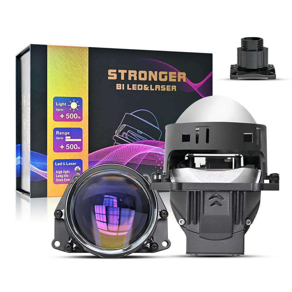 汽车Led大灯2.5Inch 3寸双光透镜无损12+6芯片大功率80W双灯杯H4
