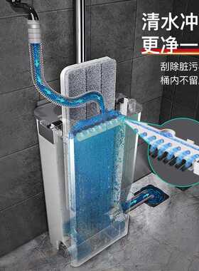 拖把2024新款自动家用网红平板拖带桶木地板拖一拖墩布净