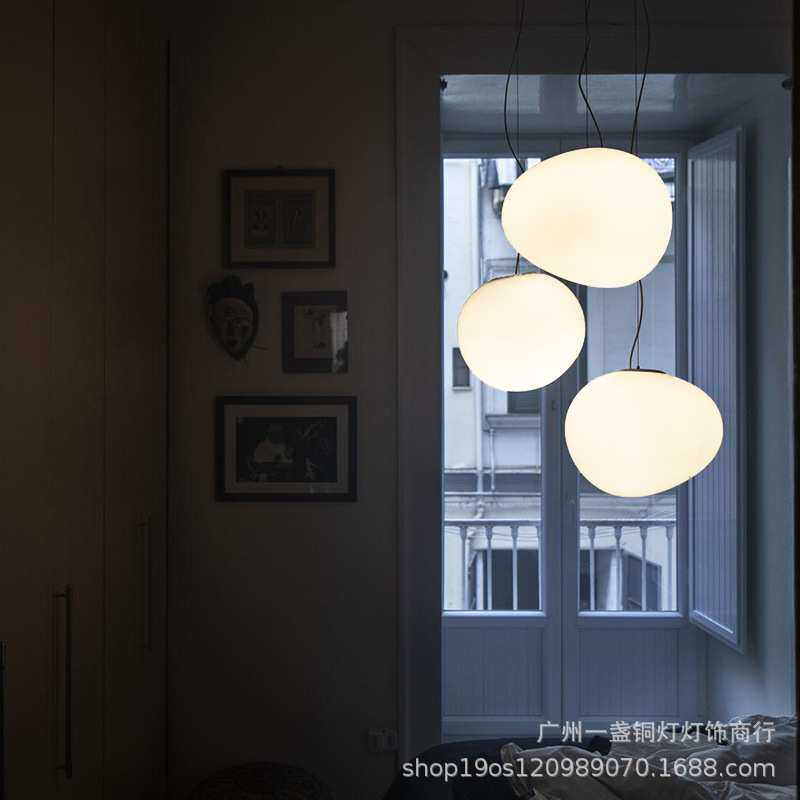 意大利鹅蛋鹅卵石灯LOFT挑高客厅复式楼梯吊灯卧室床头餐厅吧台灯