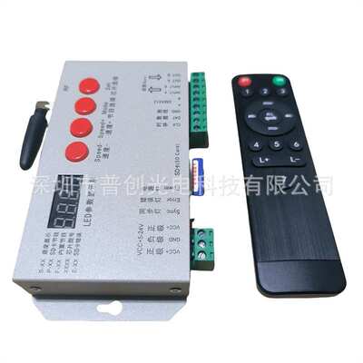 LED全彩幻彩控制器K1000S无线射频遥控内置SD卡编程跑马流水灯光