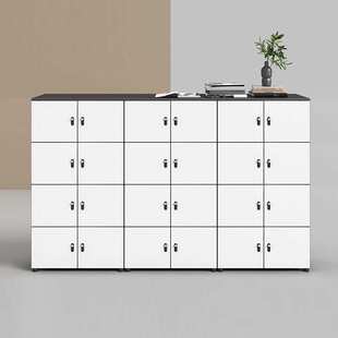 木质办公室文件柜储物柜多层收纳柜子档案保密资料柜带密码锁矮柜