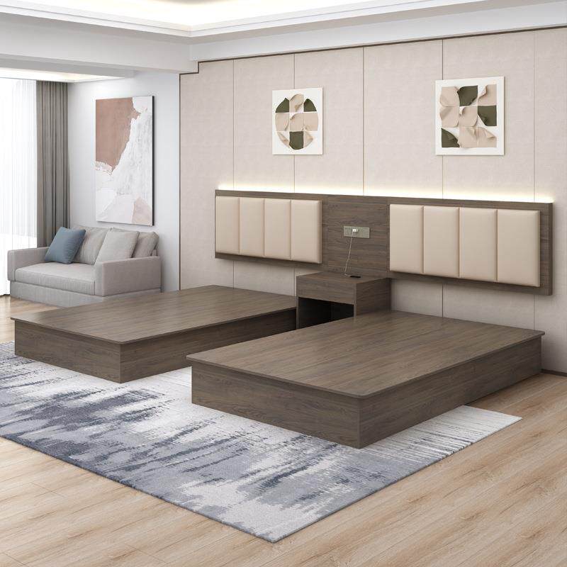 酒店家具标间全套宾馆床家具出租房星级旅馆民宿标准间双人床大床