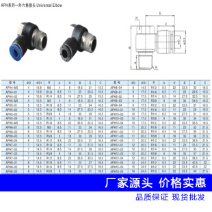 M5型号选购 件PH4 360旋转气管接头与外六角堵头 潮汇气动元