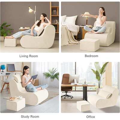 亚马逊压缩沙发高密度泡沫沙发脚凳懒地板阅读椅Compressed sofa