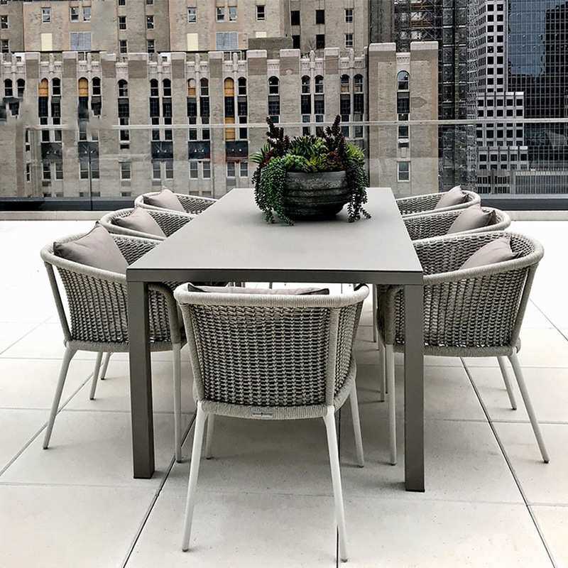 户外休闲桌椅别墅庭院花园圆桌组合北欧阳台露天室外藤椅阳光房