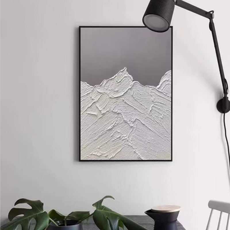 立体手绘油画现代抽象山景客厅玄关装饰画北欧简约肌理画过道尽头