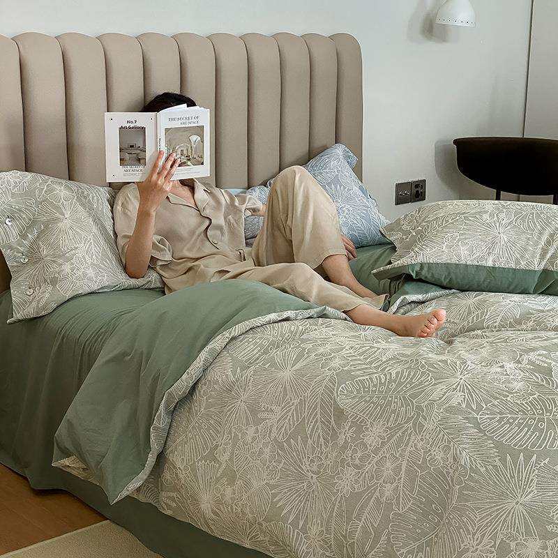 日织西川丨轻奢法式小清新纯棉四件套大提花复古风全棉套件三件套