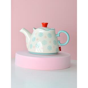 400ml茶壶泡茶陶瓷家用创意小号清新功夫花茶可爱套装过滤一人用