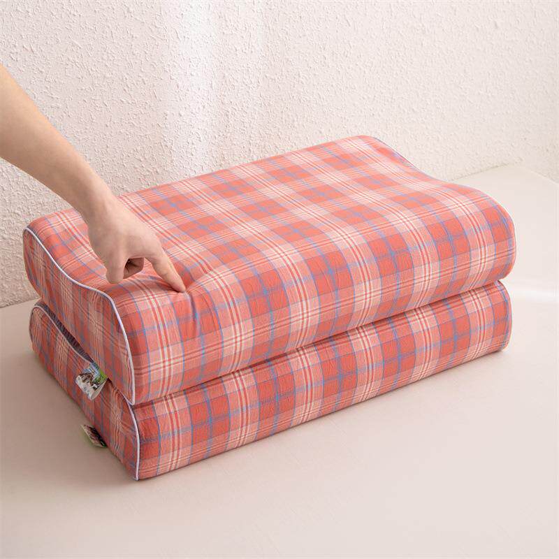 全棉色织水洗棉乳胶枕头枕芯家用成人枕慢回弹护颈枕厂家直销