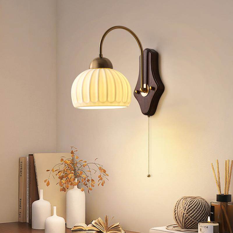 新款法式中古风卧室床头壁灯客厅主卧书房复古装饰床头灯墙壁灯具