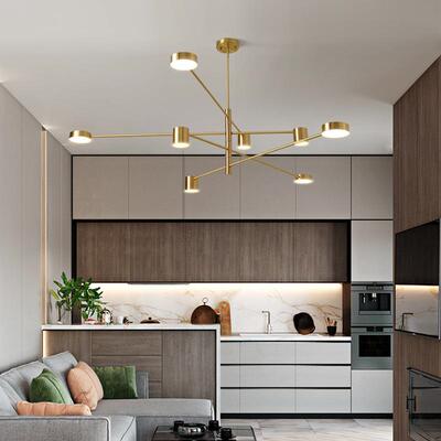 北欧灯具客厅灯现代简约分子灯大气家用餐厅卧室全铜轻奢风格吊灯