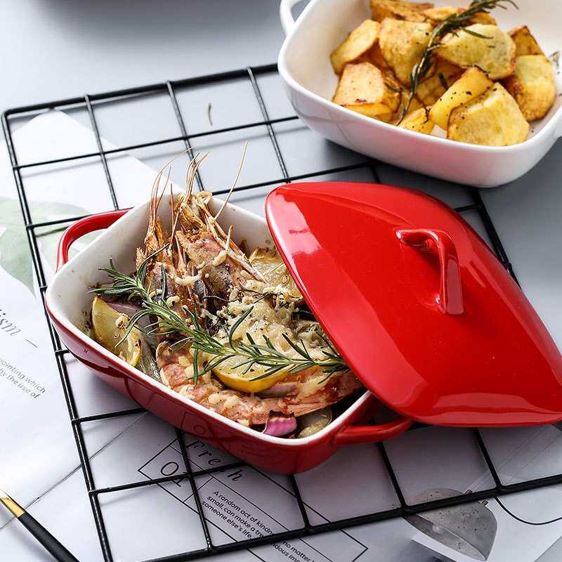 Baking bowl double ears cheese casserole baking dish with