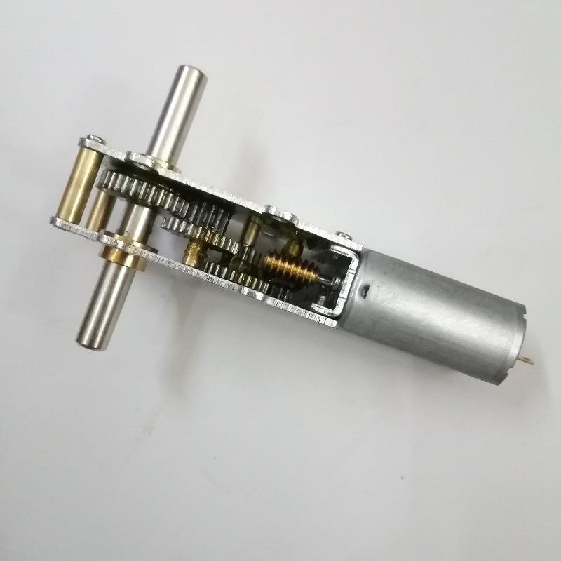 WGF180-55蜗杆齿轮减速电机电动窗帘电玩模型马达双头轴