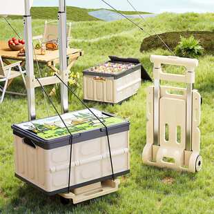 米瑞手推车小推车平板车静音可折叠大推车搬运车加厚铁钢板拖车