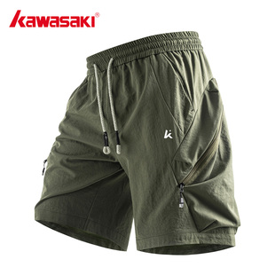 美式 户外运动裤 街头工装 短裤 Kawasaki川崎正品 清凉透气五分裤 男装