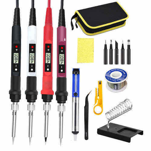 220V110V80WLCD可调节温度电烙铁焊接维修工具套装