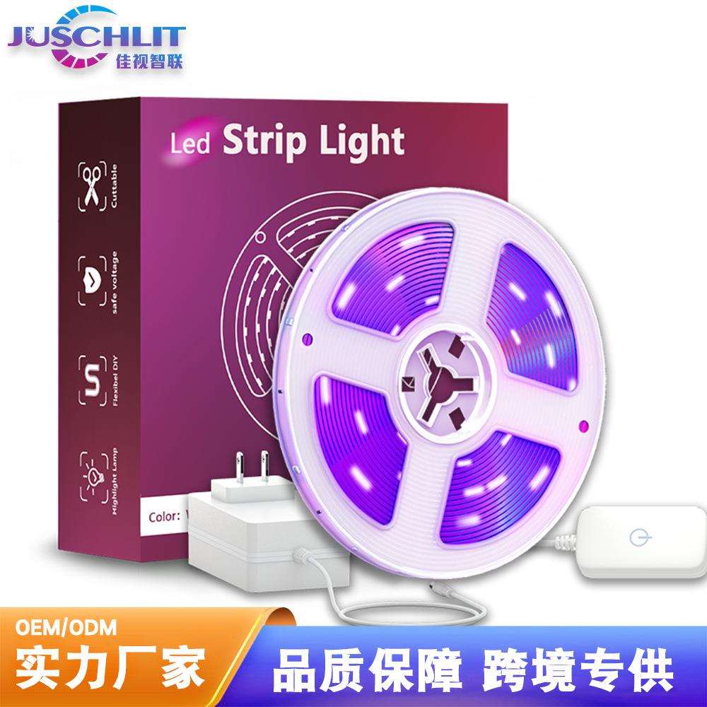 亚马逊跨境LED UV紫光黑灯带2835低压12V 60灯裸板软灯条荧光派对