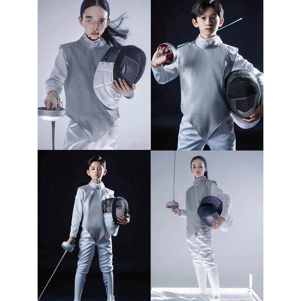 义平击剑服三件套 450N冰丝保护服新款可比赛儿童2023新规则