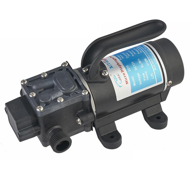 厂家供应风扇型电动高压洗车水泵 12V/24V100W直流自吸微型隔膜泵