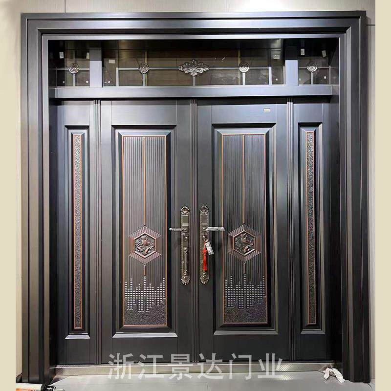 380不锈钢门烤漆门防盗门农村自建房别墅大门定制家用双开关进户