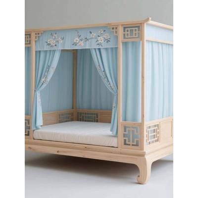 宋式架子床新中式拔步床实木架子床明清彷古四柱床双人床高端定制