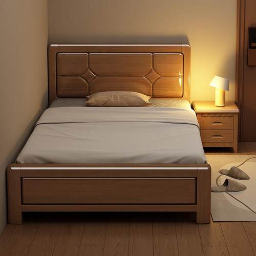 单人床1.2米床实木1米2小户型成人0.9/1.35m/1.5老人一米二硬板床