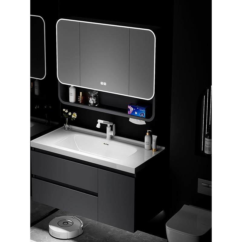 卫浴洗手台太空铝浴室柜陶瓷一体盆卫生间厕所洗手盆柜组合洗漱台