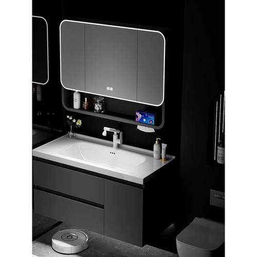 卫浴洗手台太空铝浴室柜陶瓷一体盆卫生间厕所洗手盆柜组合洗漱台