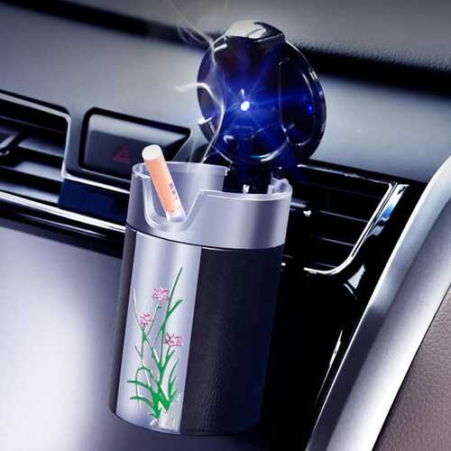 Universal Solar Car Ashtray Carbon Fiber Car Ashtray With