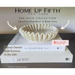 凹槽荷叶边装饰碗 - 客厅造型咖啡桌书架和控制台桌造型家居装饰