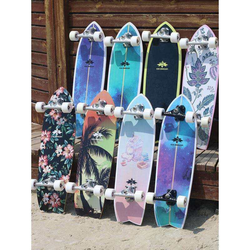 专业陆地冲浪板滑板路冲板初学者6陆冲板儿童免蹬青少年