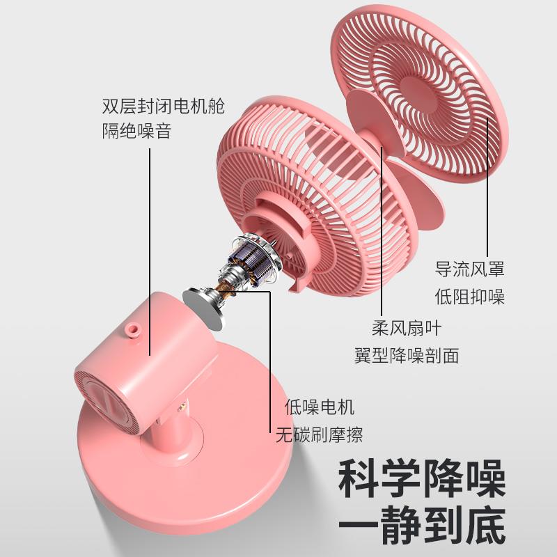 电风扇床头家用学生宿舍床上小型办公室静音台式桌面小电扇可摇