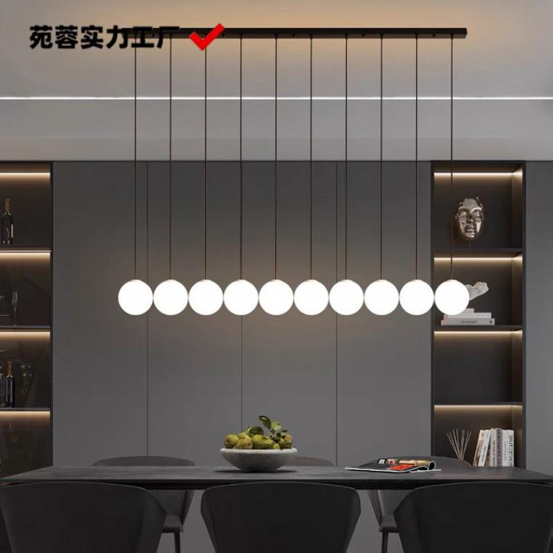 极简大气圆环餐厅吊灯北欧轻奢创意写字楼办公室前台灯具吧台灯