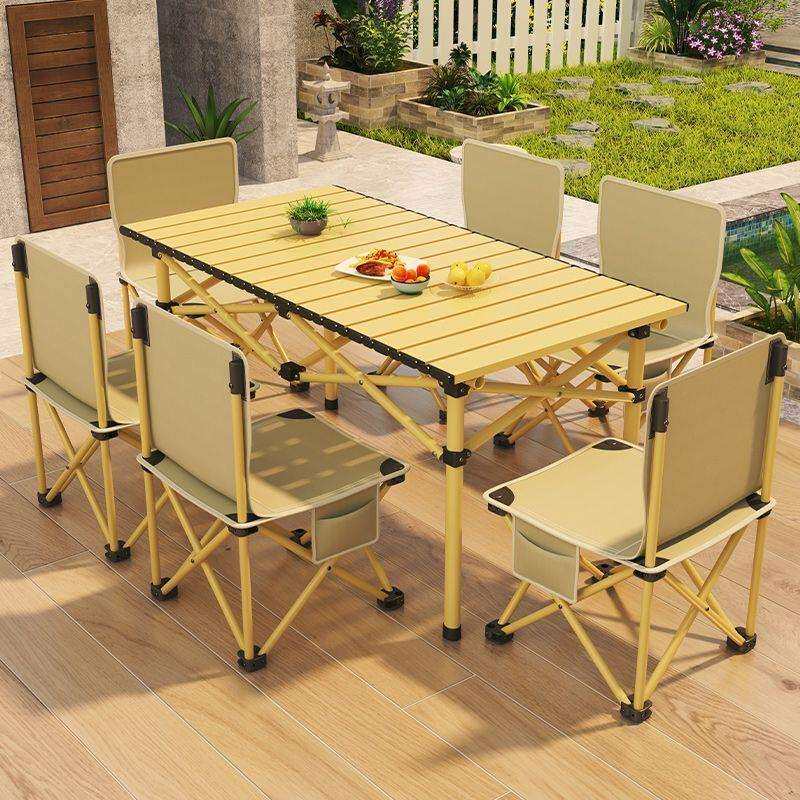 户外折叠桌子蛋卷桌露营用品野餐便携式桌椅套装组合铝合金烧烤桌