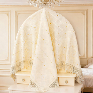 镜子遮盖布防尘布遮挡帘梳妆镜化妆镜卧室镜子风水帘圆形镜子盖布