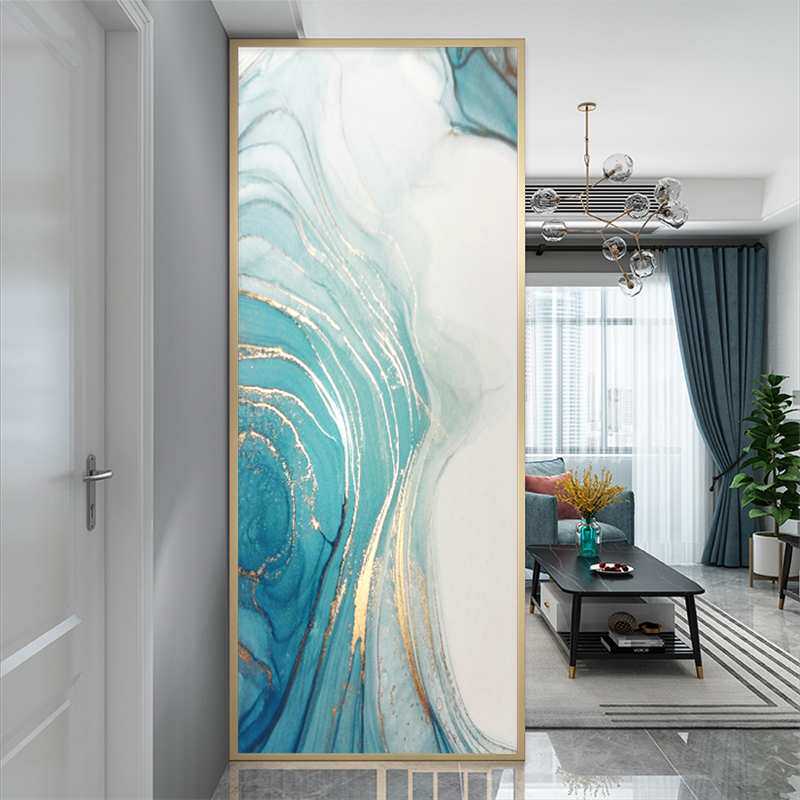 现代轻奢客厅玻璃屏风北欧隔断墙入户玄关装饰卧室遮挡家用小户型