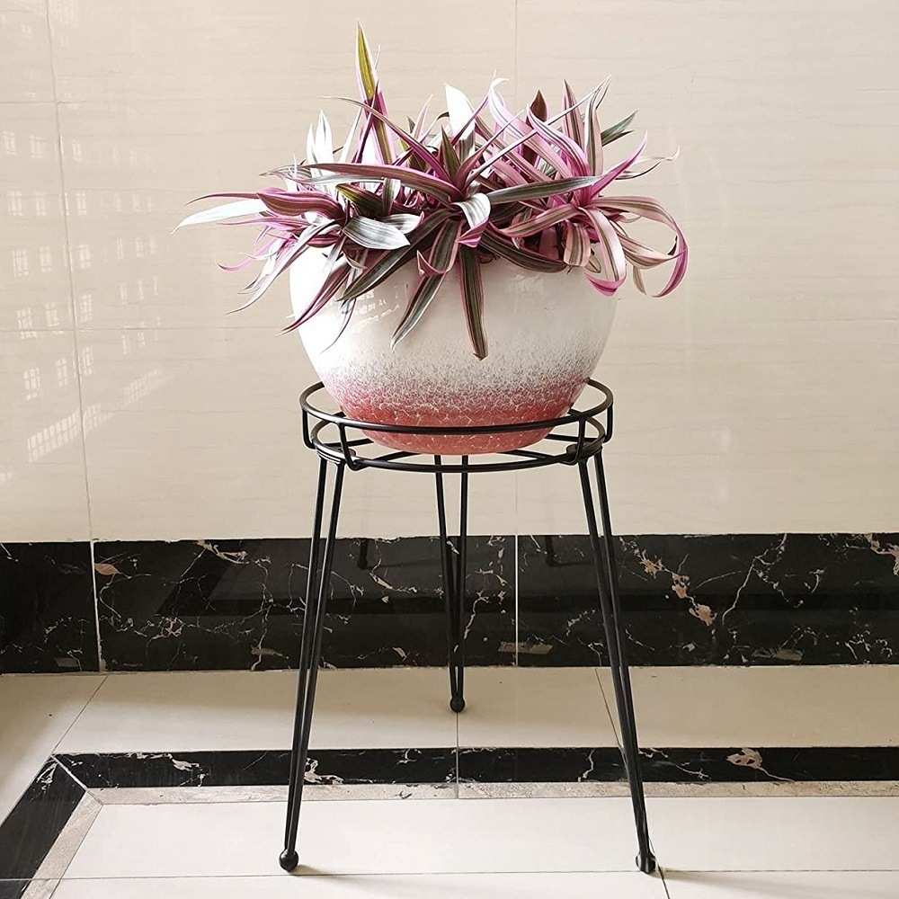 实心铁艺盆栽花架子大号防锈铁花园容器重型花盆架悬挂挂钩花架
