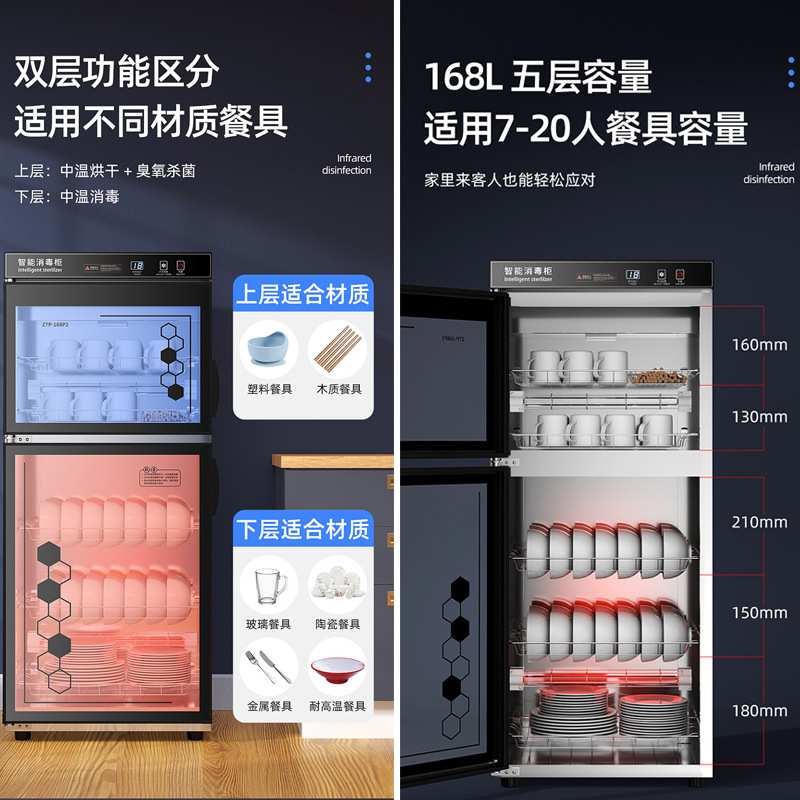 消毒碗柜百安居 商用家用小型碗筷餐具餐厅立式消毒柜除菌