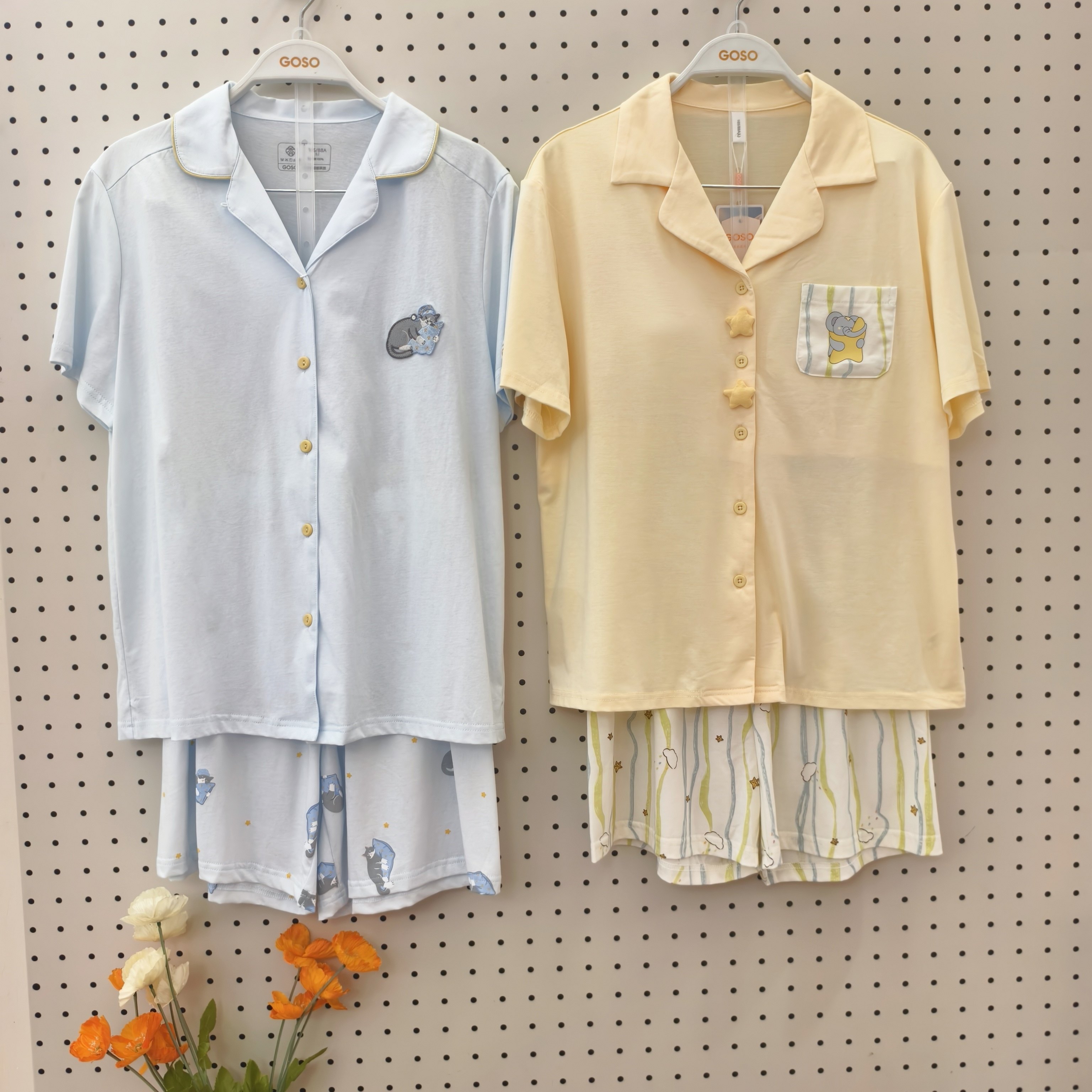 26203041香蜜闺秀新款睡衣春夏款短袖长裤人棉贡缎腊肠狗家居服