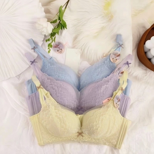 香蜜闺秀24112166三排扣B杯中薄款 亲肤棉无钢圈聚拢文胸云朵杯