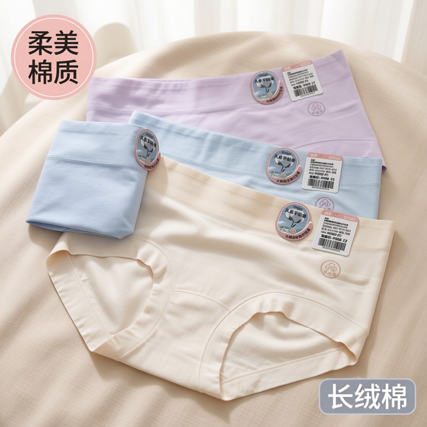 香蜜闺秀新款26101039柔美棉质中腰长绒棉久坐不粘身舒适透气内裤