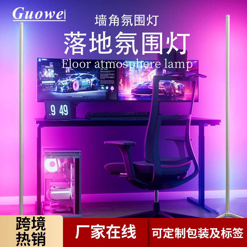 厂家直销2个装落地灯对插款式即插即亮墙角灯5v幻彩室内氛围灯