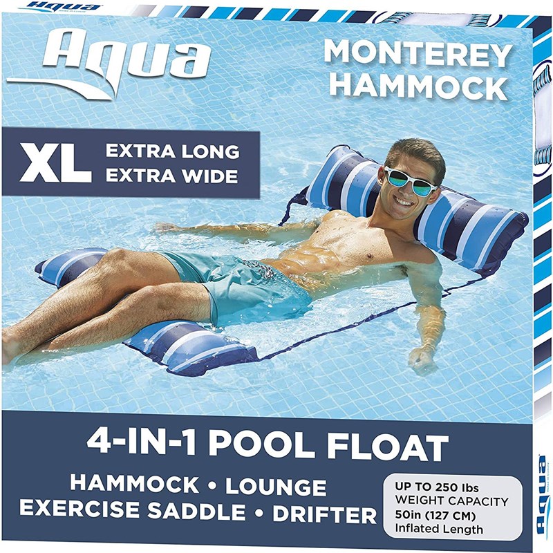 泳池充气浮床 条纹浮排 水上游乐充气躺椅浮床充气吊床送气筒