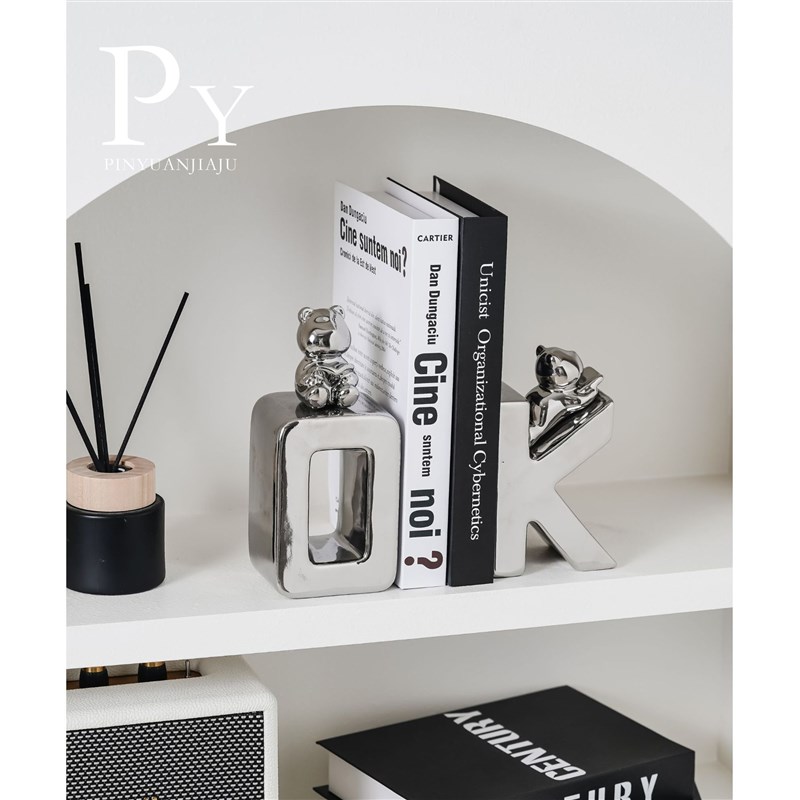 【哇噢定制】创意字母书立书档摆件现代轻奢酒柜摆件客厅电视柜儿