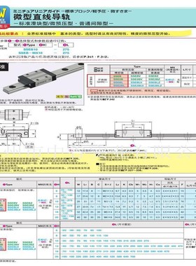 微型直线导轨标准滑块型轻预压型 SEBV8-[40-130]代米苏米ISUMI