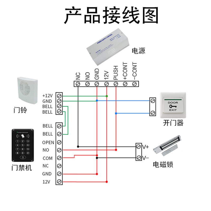 厂家直销密码ID刷卡门禁一体机门禁控制器磁力锁电插锁电子门禁
