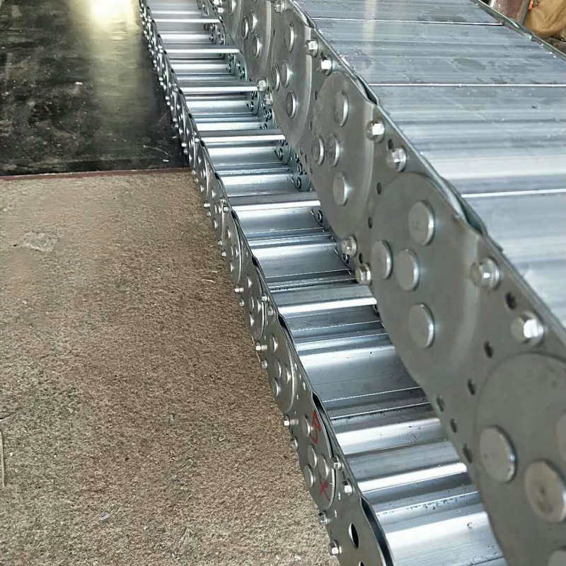 穿线油管桥式钢制不锈钢金属坦克链全封闭型钢铝拖链机床坦克链